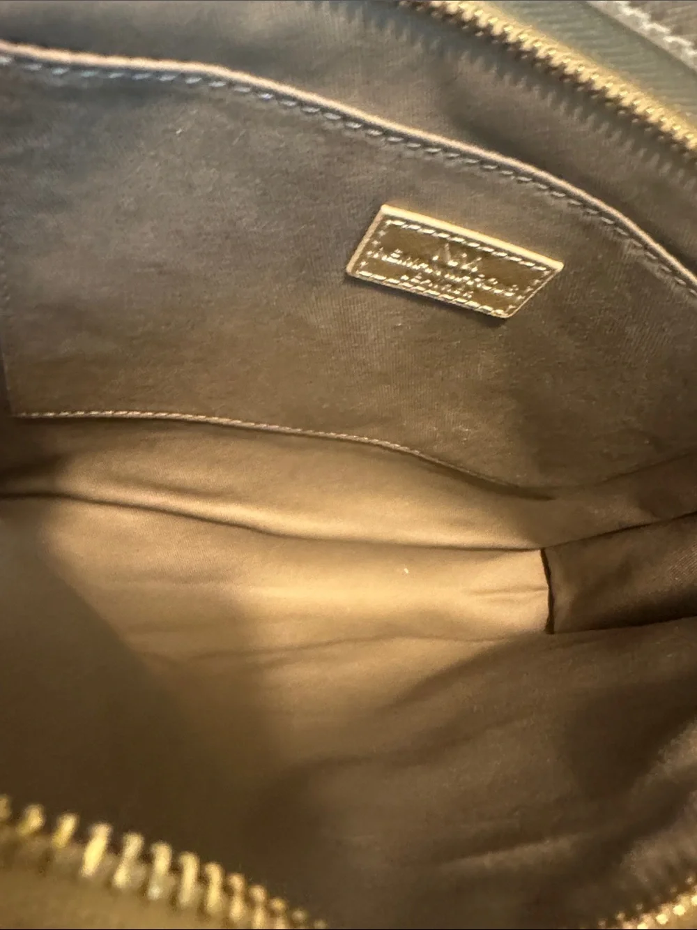 Neiman Marcus Metallic Gold Leather Pouch Clutch